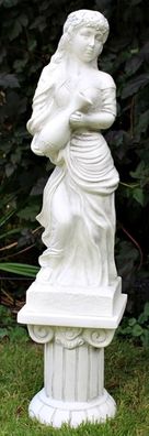 Deko Figur Statue Frau Helena auf ionischer Säule H 106 cm Skulptur Kunststoff