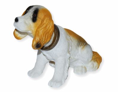 Dekofigur Wackelfigur Deko Figur Hund Bernardiner H 13 cm klein mit Wackelkopf