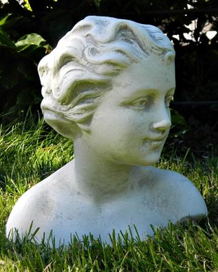 Dekofigur Figur Gartenfigur Skulptur Büste Kind Mädchen Höhe 25 cm Statue Beton