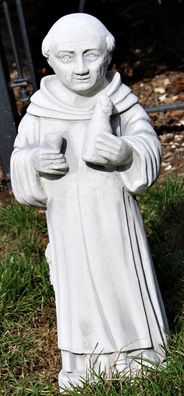 Figur Gartenfigur Statue Skulptur Kloster Mönch stehend H 40 cm mit Bier Beton