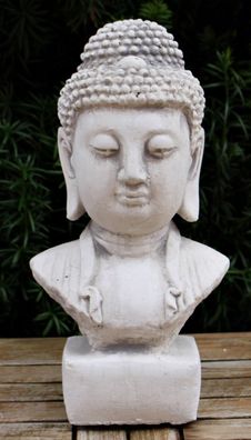 Dekofigur Deko Figur Skulptur Statue Büste Gartendeko Buddha H 31 cm aus Beton
