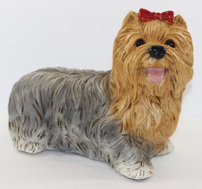 Deko Hundefigur Yorkshire Terrier Welpe Kollektion Castagna aus Resin H 20 cm