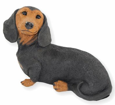 Dekofigur Dackel Welpe Hundefigur sitzend Kollektion Castagna aus Resin H 20 cm