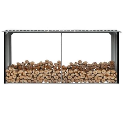 Brennholzlager Verzinkter Stahl 330 x 92 x 153 cm Anthrazit