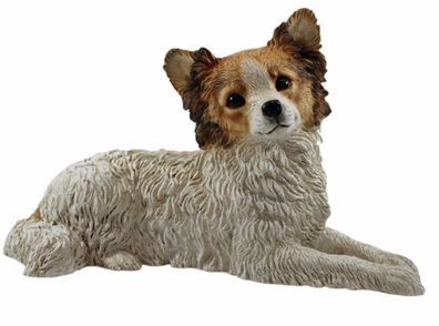 Deko Figur Hund Hundefigur Papillon Welpe Kollektion Castagna aus Resin H 21 cm