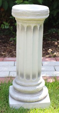 Deko Figur Gartenskulptur ionische Säule H 47 cm Sockel Dekoelement aus Beton