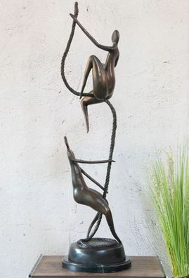 Bronzefigur Bronzeskulptur Abstrakte Figur "Klettern" modern H 89 cm Skulptur