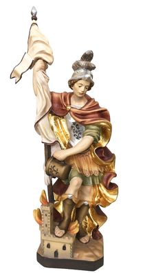 Heiligenfigur Heiliger Florian H 12 cm Florian von Lorch Holzfigur aus Ahornholz