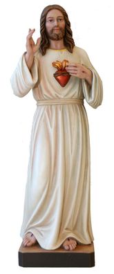 Heiligenfigur Barmherziger Jesus Herz Sacred Heart of Jesus H 40cm aus Ahronholz