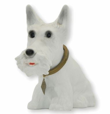 Wackel Figur Hund Scottish Terrier Wackelfigur H 22 cm weiß groß Dekofigur