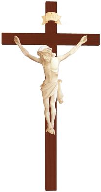 Kruzifix Jesus am Kreuz Natur H 20/ 40 cm Holzfigur Holzstatue handgeschnitzt