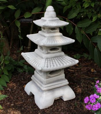 Deko Figur japanische Laterne H 47 cm Dekoelement Steinlaterne Gartenfigur Beton