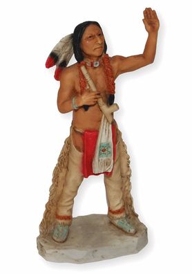 Indianerfigur Häuptling Medizinmann Skulptur Sitting Bull H 17 cm Figur stehend