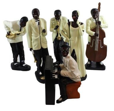Deko Figuren Jazz Musiker H 37- 56 cm Dekofiguren Band Musiker 6 Stück sortiert