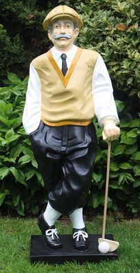 Dekorationsfigur Golfer H 89 cm Dekofigur Golfspieler Werbefigur aus Kunstharz