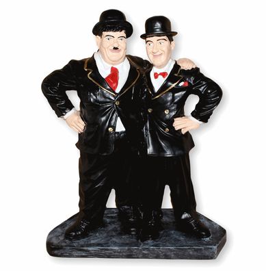 Dekorationsfiguren Komiker Dick und Doof Freunde H 52 cm stehend auf Sockel