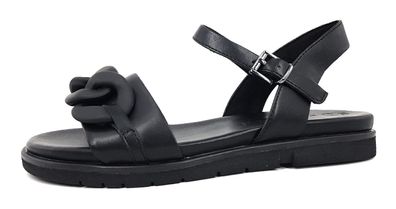 Marco Tozzi Damenschuhe Flach Riemchensandalette Schwarz Freizeit