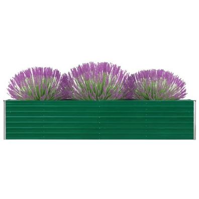 Garten-Hochbeet Verzinkter Stahl 320×40×45 cm Grün