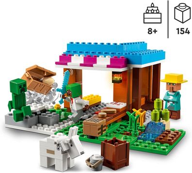 LEGO 21184 Minecraft Die Bäckerei modulares Spielzeug-Set mit Creeper- und Ziege-F...