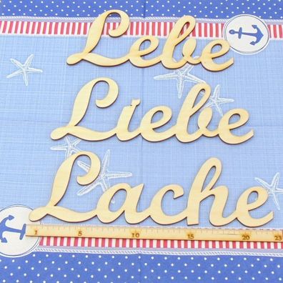 Lebensweisheit Spruch Liebe Lebe Lache aus Holz Holzbuchstaben Hochzeitsgeschenk