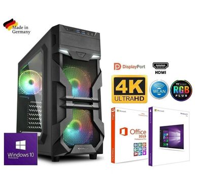 Komplett PC Büro Computer AMD QUAD CORE 16GB RAM 2000GB HDD 1000GB SSD Windows38