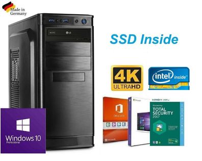 Komplett PC Büro Computer INTEL i5 16GB DDR4 500GB SSD Windows 10 & MS OFFICE 16