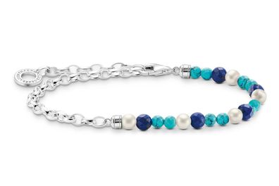 Thomas Sabo Schmuck Charm-Armband Perlen und Blaue Beads A2100-056-7