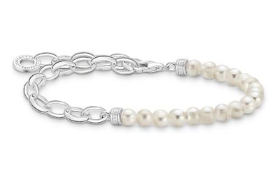 Thomas Sabo Schmuck Armband für Charms Silber und Weiße Perlen A2098-082-14-L17