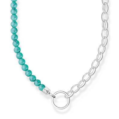 Thomas Sabo Schmuck Halskette für Charms Silber und Türkisfarbene Beads KE2188-404-1