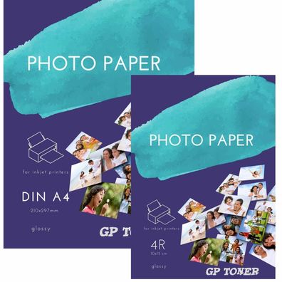 100-500 Blatt Fotopapier 10x15cm / DIN A4 180 200 230 g/ m² weiß glänzend glossy