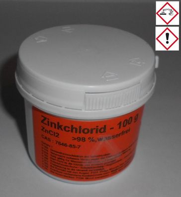 100 g Zinkchlorid, ZnCl2 >98%, reinst, Zink-II-chlorid (Wasserfrei) DAB