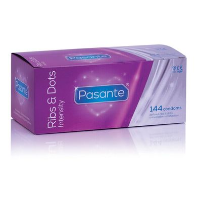 Pasante Ribs & Dots Intensity Kondome Genoppt und Gerippt (144 Stück)