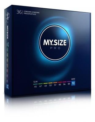 MY. SIZE Pro Kondome 36 Stück 72 mm Verhütung Vegan perfekter Sitz Top Passform