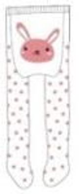 Baby Strumpfhose weiß mit rosa Punkten, Größen: 62/68, 74/80 und 86/92