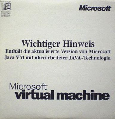 Microsoft virtual machine (Java) CD-ROM Computer PC Software