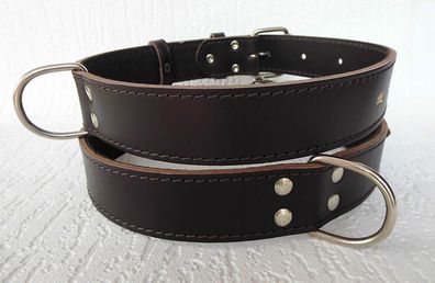 Halsband - Hundehalsband, Halsumfang 60-75cm/50mm, LEDER + Braun