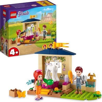 LEGO 41696 Friends Ponypflege, Pferdestall mit Pferd-Figur und Mia Mini-Puppe, ...