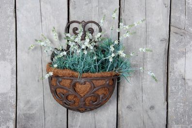 Esschert Design Wand Topf Pflanzen Blumen Blumenampel Gusseisen Kokos Garten