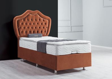 Bett Braun Einzelbett Boxspring Betten Luxus Schlafzimmer Chesterfield