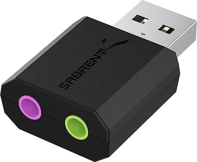 Sabrent USB External 3D Sound Stereo Adapter für Windows Mac PS4 PS5 Plug & Play