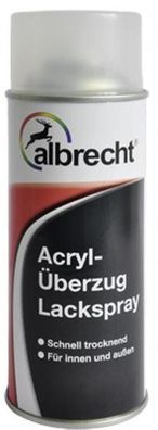 Albrecht Acryl-Überzug Lackspray verschiedene Glanzgrade 400ml 3qm Klarlack Sprühlack