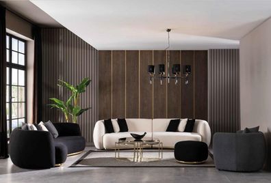Luxus Sofagarnitur Sofa Garnitur 431 Sitz Komplette Couchgarnitur Hocker Möbel