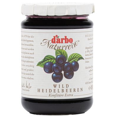 Food-United DARBO Konfitüre Extra Naturrein wilde Blaubeeren-Konfitüre 450g Glas