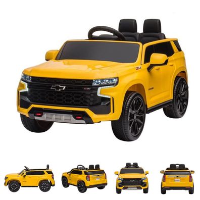 ES-Toys Kinder Elektroauto Chevrolet Tahoe EVA-Reifen Kunstledersitz Stoßdämpfer