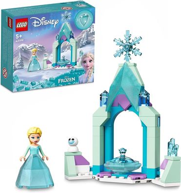 LEGO 43199 Disney Elsas Schlosshof, Prinzessinnen-Spielzeug zum Bauen aus Die ...