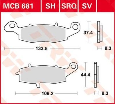 Bremsklötze TRW MCB681 oder SBS 704HF
