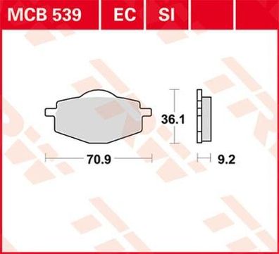 Bremsklötze TRW MCB539 oder SBS 575HF