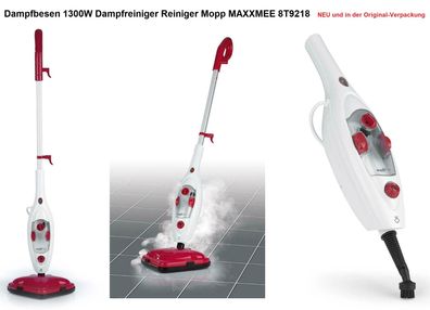 Dampfbesen 1300W Dampfreiniger Reiniger Mopp Maxxmee 8T9218 NEU & Original-Verpackung