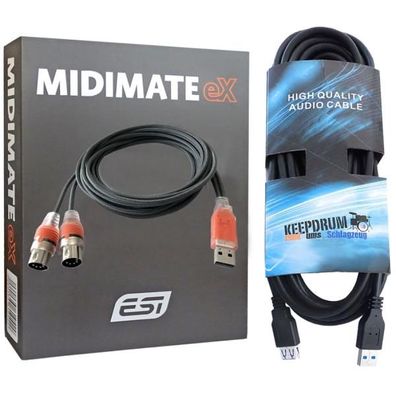 ESI Midimate eX USB Interface Kabel mit USB-Kabel