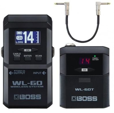 Boss WL-60 Wireless Funk-System für Gitarre mit Patchkabel 30cm